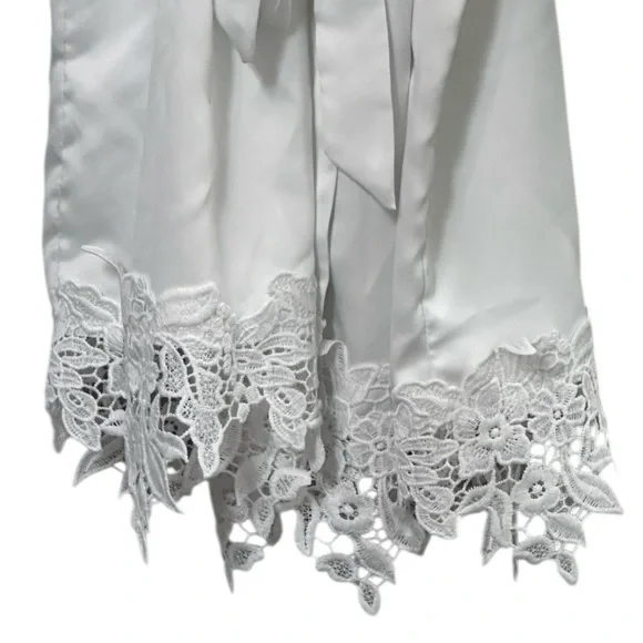 MAEVEN Stella Satin Lace White Robe Size Medium M - Picture 6 of 7